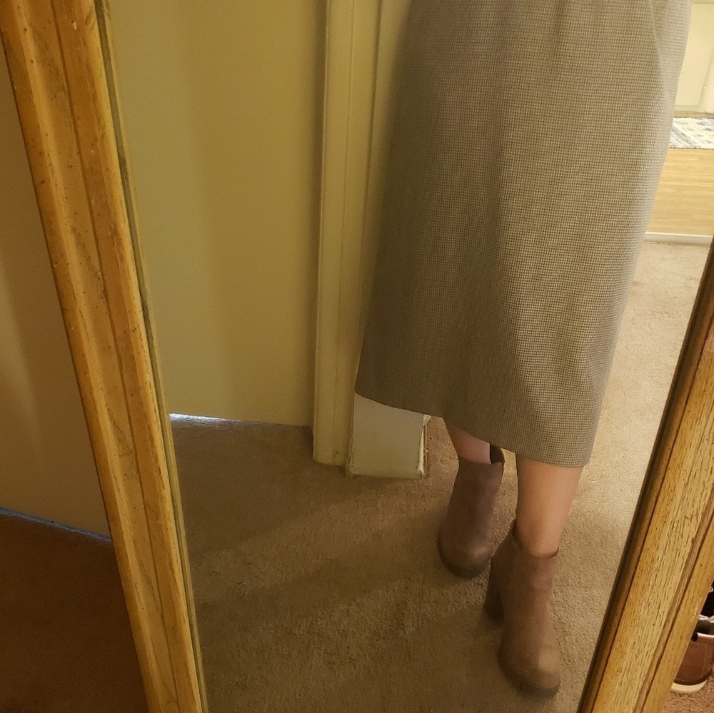 Vintage Brown Plaid Pencil skirt